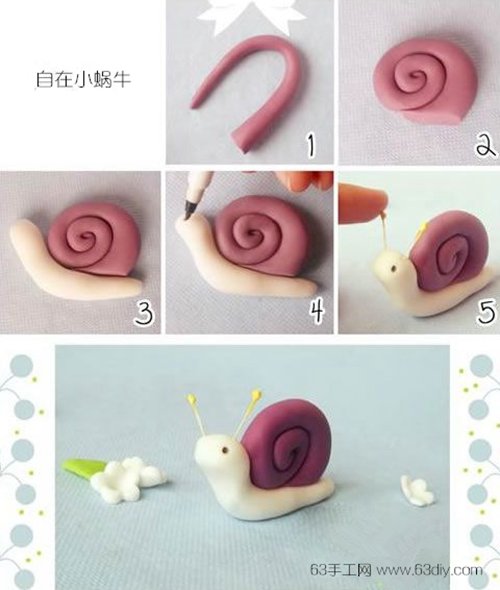 简单易做的粘土小蜗牛