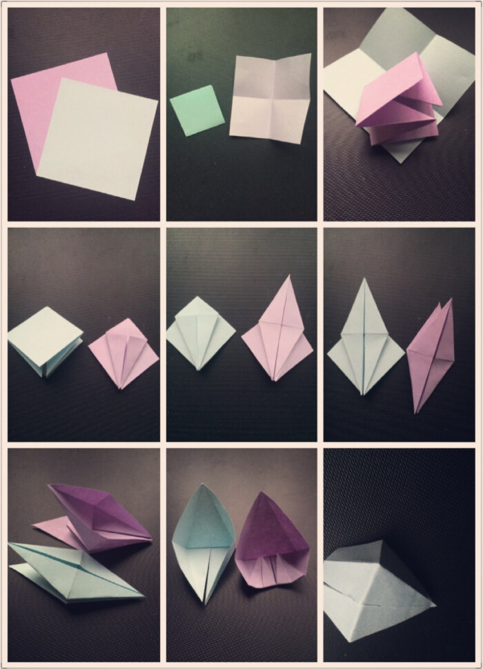 【折纸】很简单得立体钻石折法噢