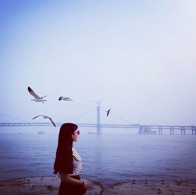 森系#小清新#背影#大海 意境女头 by芯眄毛