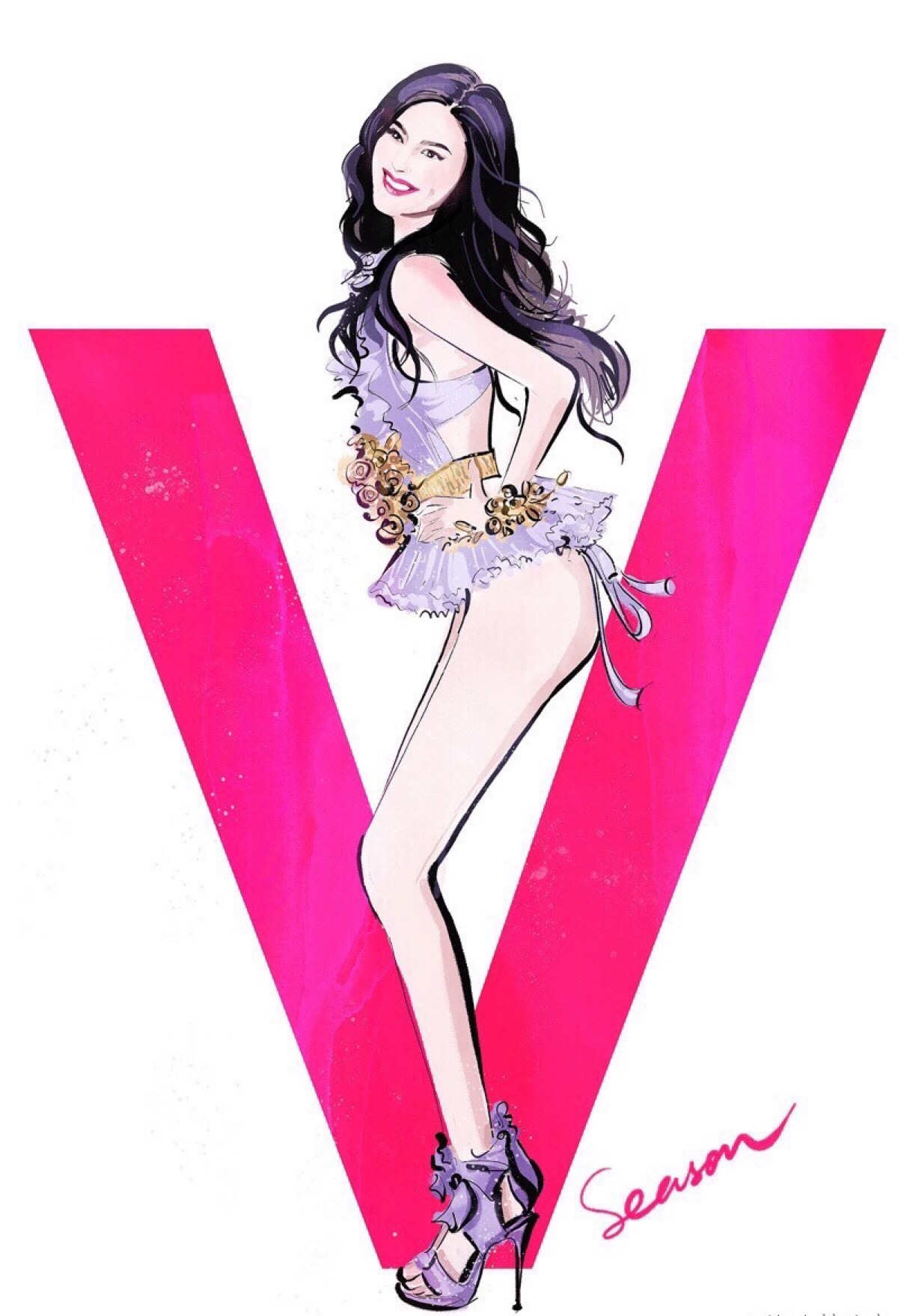 【笔尖时尚】手绘插画 维多利亚的秘密 内衣秀 性感 | victoria"s