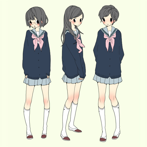 校园生活 插画 二次元 校服控 唯美/侵删