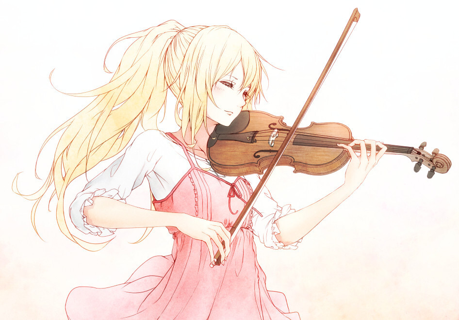 乐器与少女之小提琴 p站 侵删 动漫 二次元 漫画 萌妹子 萝莉 音乐