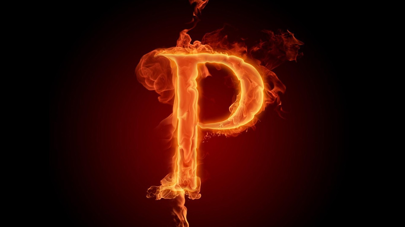 火焰字母p 超清 壁纸 创意