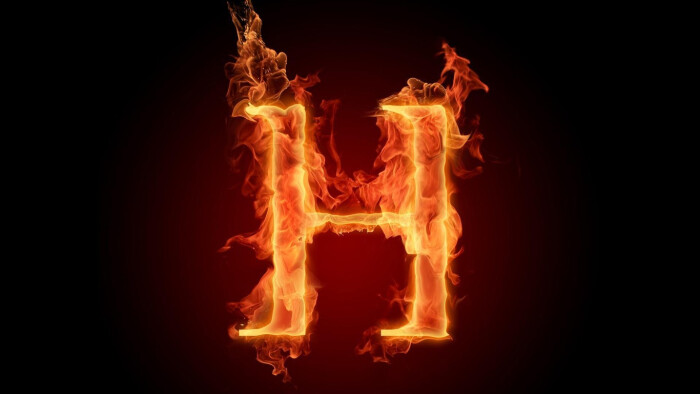 火焰字母h 超清 壁纸 创意