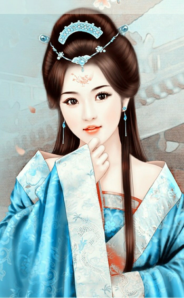 古风 插画手绘 古装 古韵 古典美女 不老,情难绝.