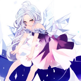 二次元,白色长发少女