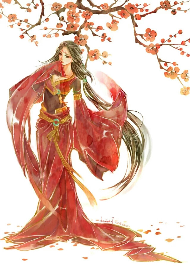 古风红衣美人,古剑奇谭,红玉