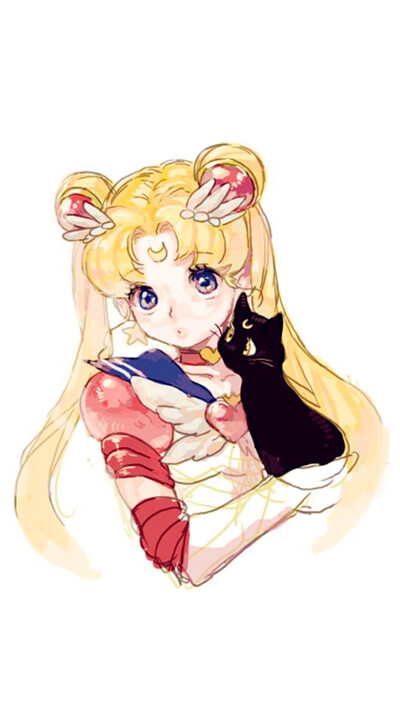 高清壁纸 plus壁纸 可爱卡通美少女战士 月野兔 小兔手机壁纸 q版