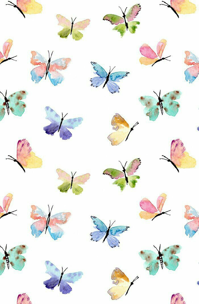 可爱的手绘小蝴蝶 彩色小蝴蝶 锁屏壁纸 微信背景壁纸 平铺壁纸