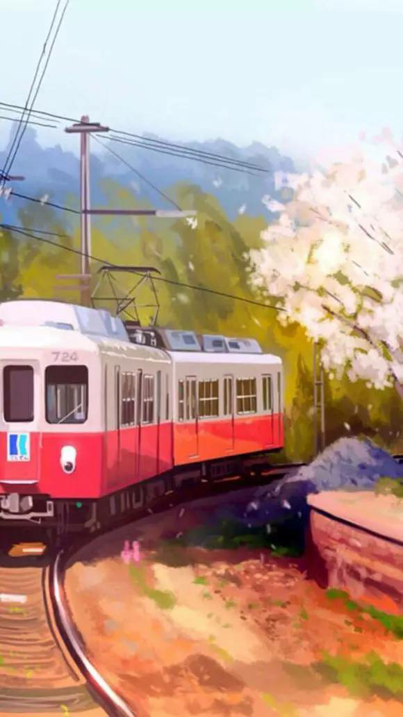 风景 可爱 火车 樱花 女生 壁纸 手机壁纸 色彩 个性