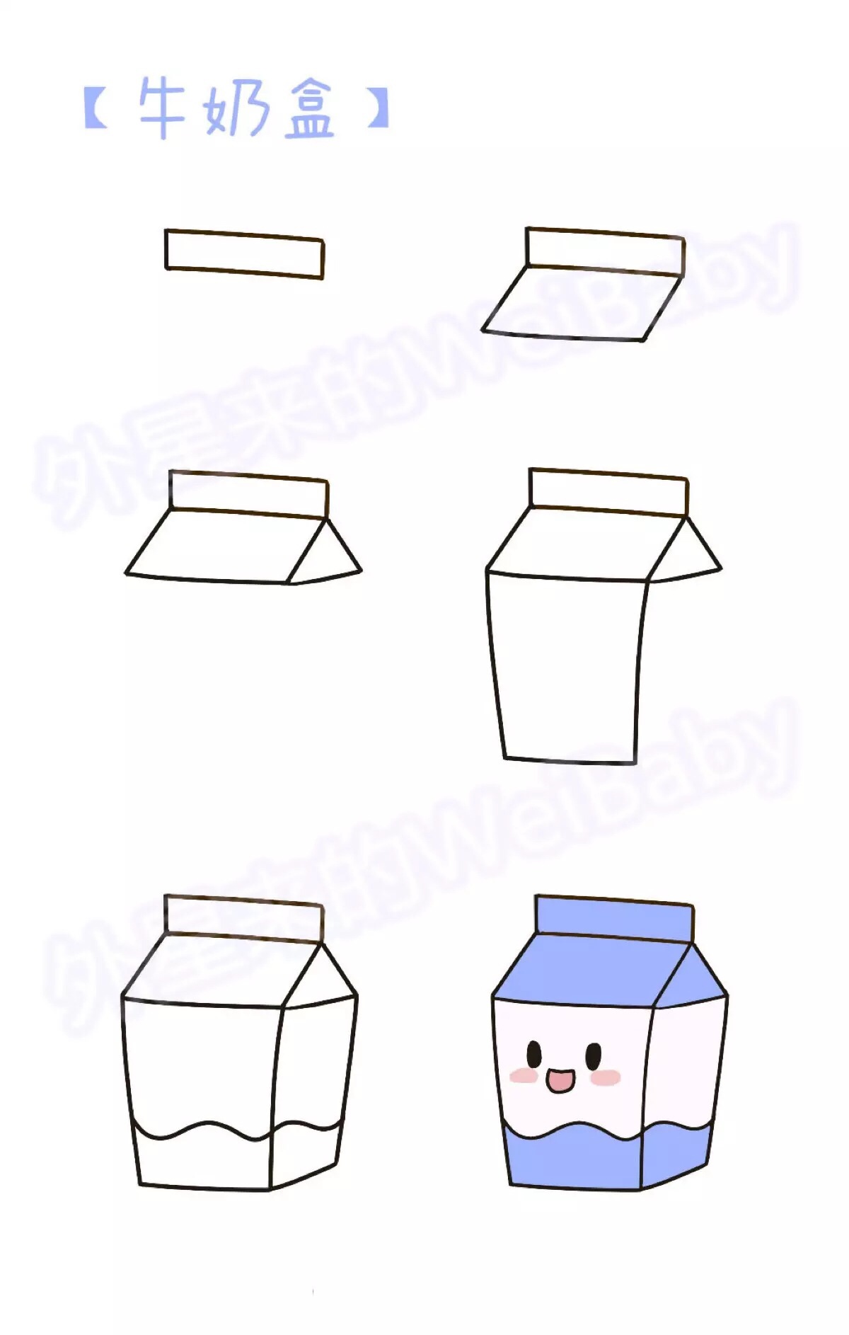 牛奶盒的画法