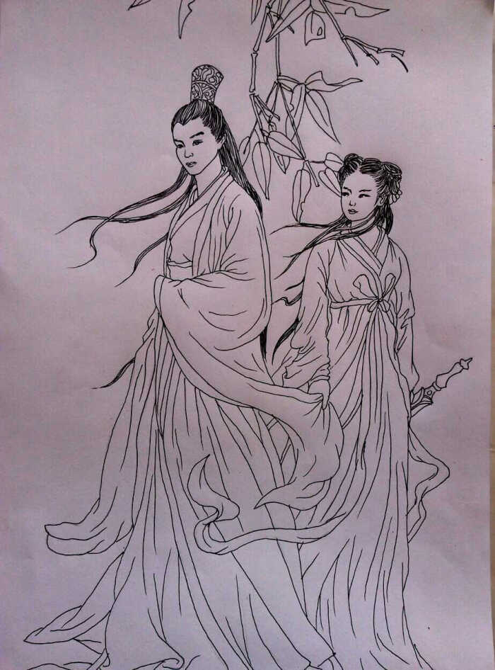 我画的线描白子画与花千骨,是临摹作品.