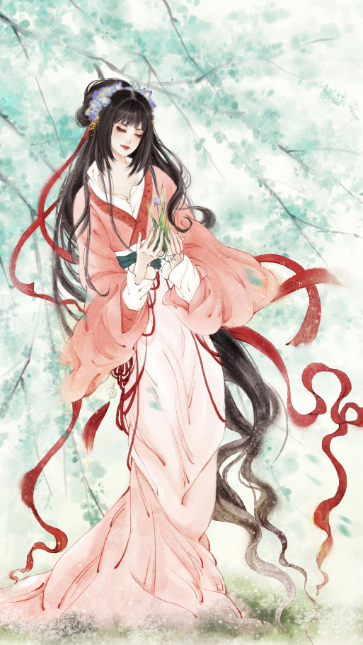 古风,手绘插画,美图,人物,意境.画中人