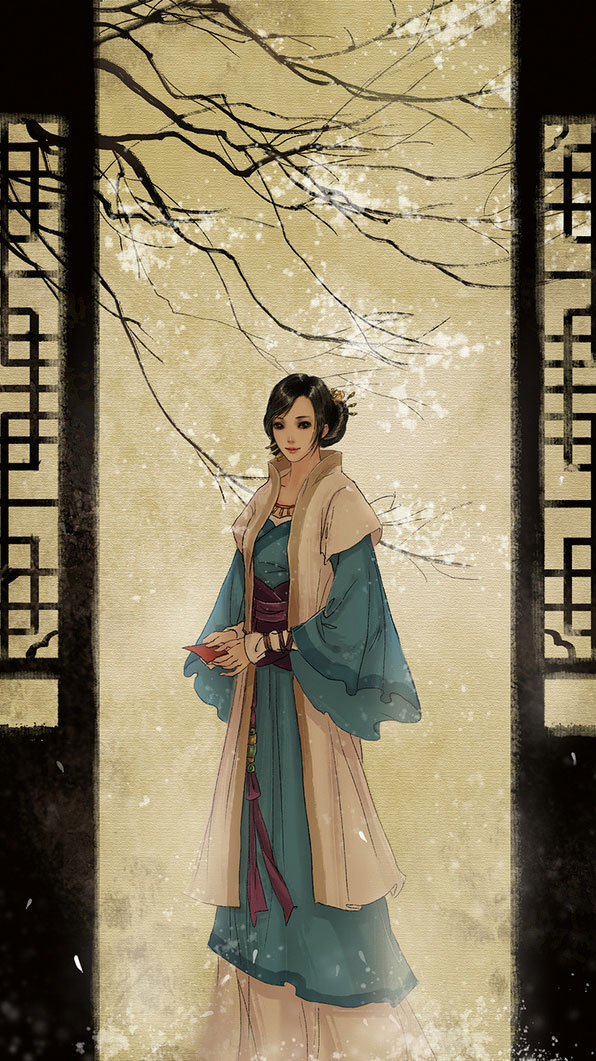 古风,手绘插画,美图,人物,意境.画中人
