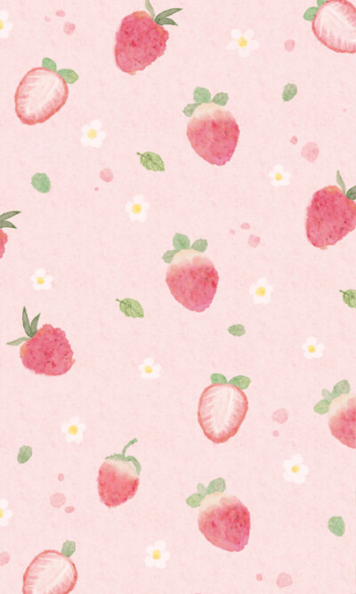 小草莓 森系 换不完的背景手机壁纸.