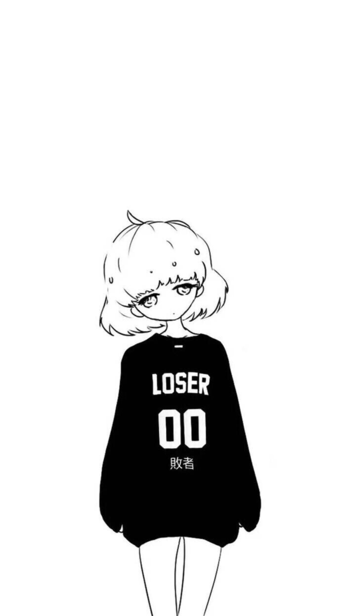 壁纸#黑白#女生#短发#loser