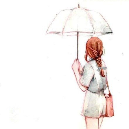 白色 #唯美 #女生 #雨伞