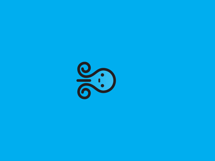 kawaii gif 动图 表情 蓝色系 章鱼?