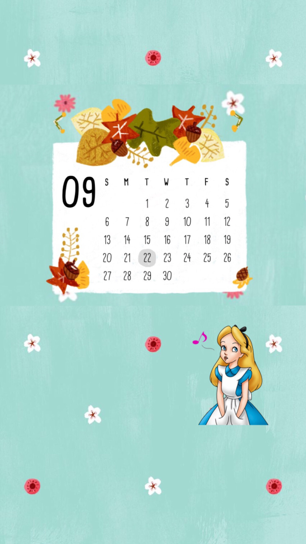 9月月历日历壁纸可爱清新