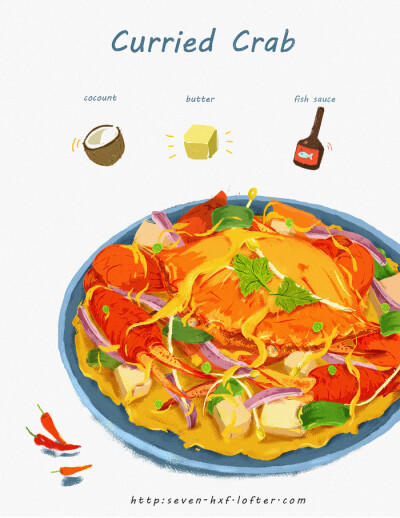 【非常泰-泰国美食系列】手绘水彩 美食食物 插图插画 涂鸦绘图 吃货