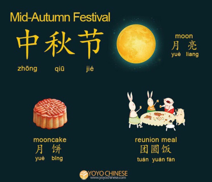 中秋节快乐 happy mid-autumn festival