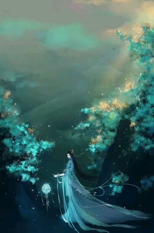 恍如你暮然回首,倾城雨下#古风古韵#水彩#壁纸#唯美#古装#不负三世