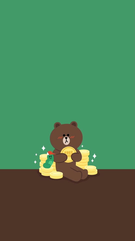 布朗熊 linepop2 壁纸