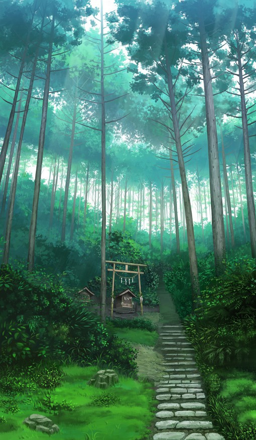 唯美意境,动漫意境,二次元,手绘,插画,古风,风景,人物,水彩,涂鸦