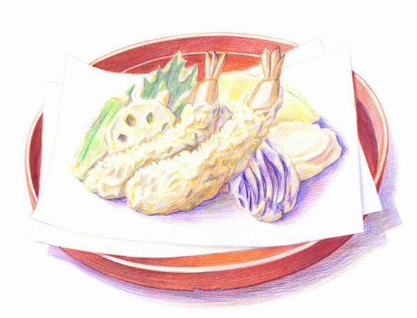 手绘 美食 彩铅画