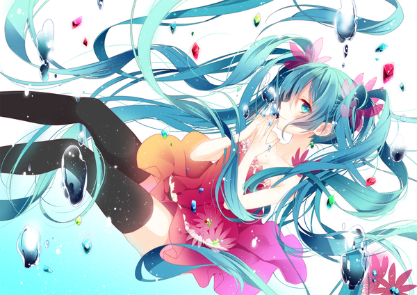 少女 长发 动漫 插画 初音未来 miku 初音 v家族 深海少女 植物系 id=