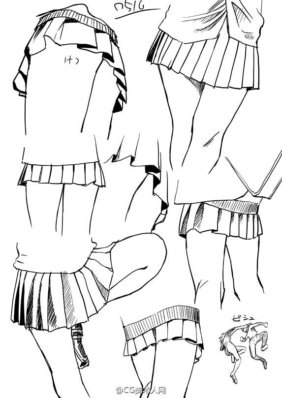日式校服百褶裙绘制参考 图源见水印( 61 61 )