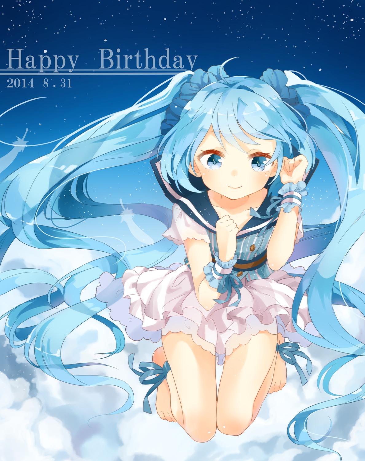 ずっと描いてみたかった大好きな曲.miku酱生日快乐～!