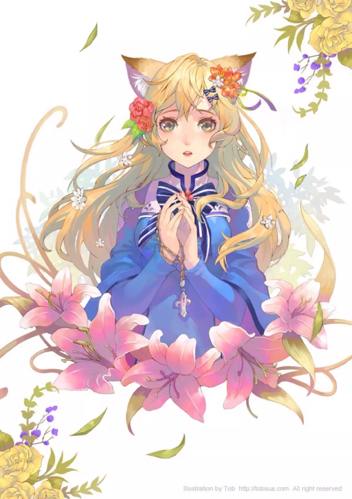 兽耳 少女 小清新 温馨 治愈 花萌 二次元 高清