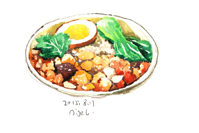 手绘水彩 美食食物 插图插画 涂鸦绘图 吃货胖子福利 深夜食堂 萌物