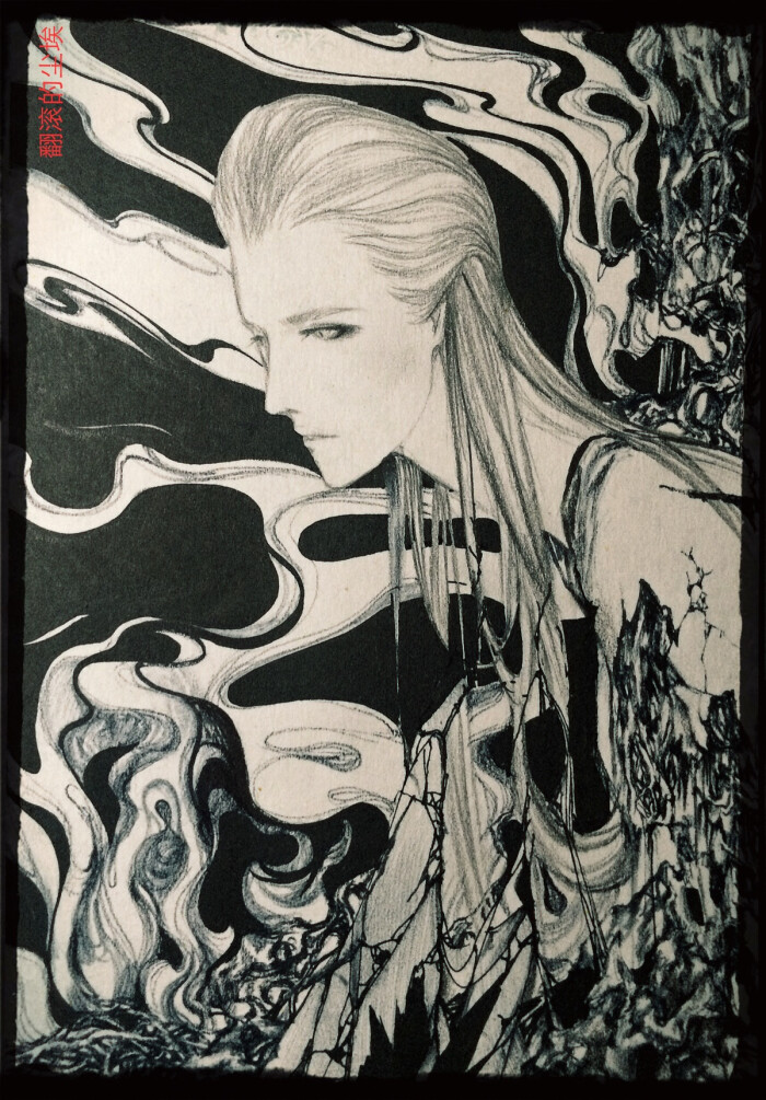 插画#,暗黑系 夜晚才是画画的好时间.
