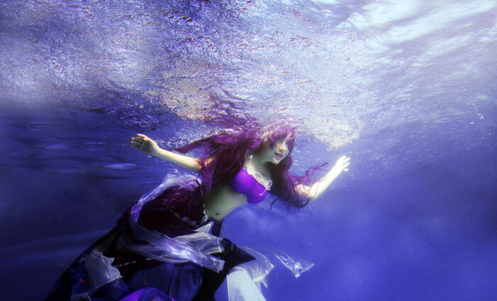 东条希 魔王希 杭州queen水下摄影 紫发 人鱼 cosplay 水下摄影,人像