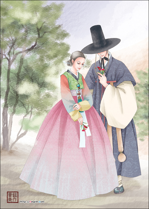 韩国古代官员,negrin人物插画
