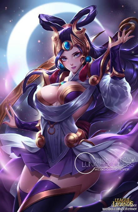 lol 英雄联盟 愚子citemer 皎月女神 黛安娜 diana 广寒仙子嫦娥皮肤