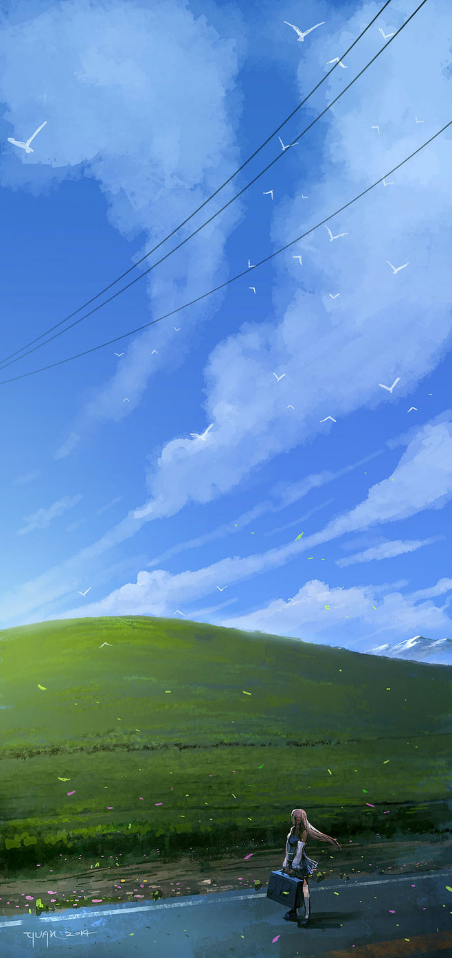 插画 风景 人物 森系 手绘 水彩 涂鸦 星空 唯美 意境 背景 二次元 小