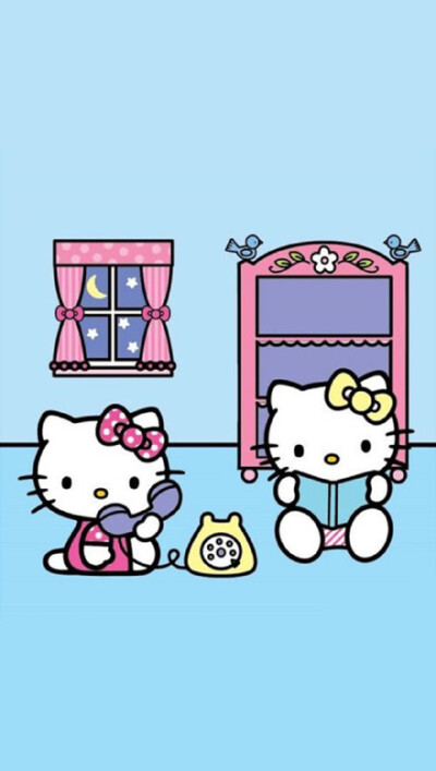 hellokitty 简单可爱手机壁纸,小清新手机锁屏壁纸.