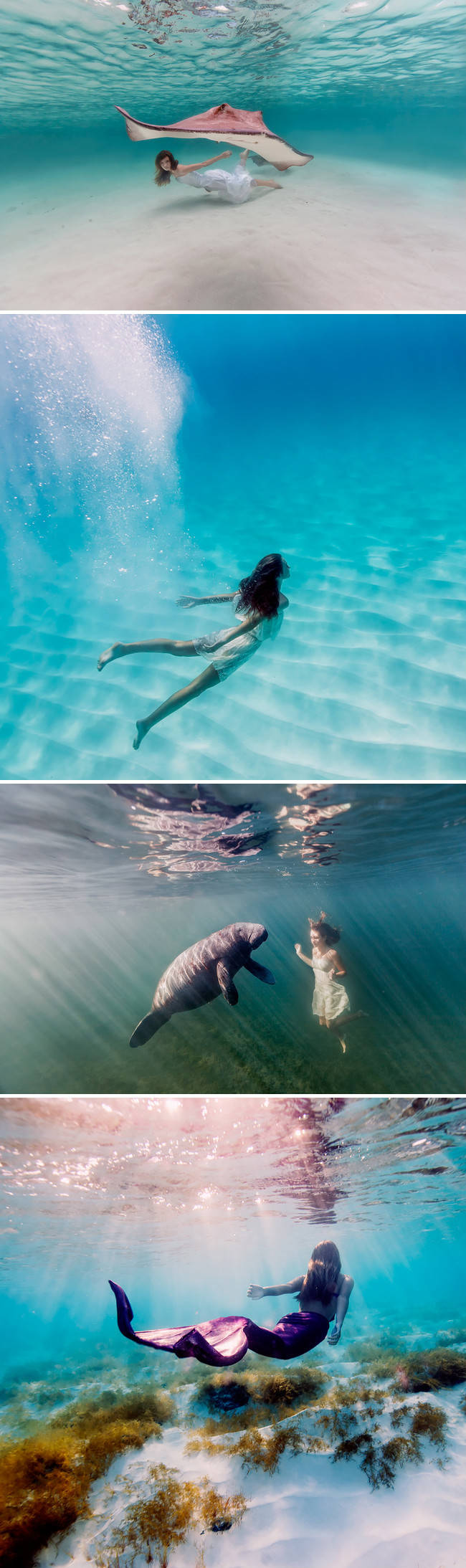 和游泳,身为水下摄影师的妈妈elena kalis为她在海里拍摄了一组皂片