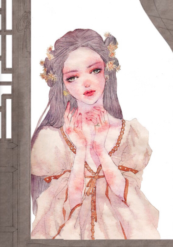 水彩画 手绘 古风插画 作者by enofno