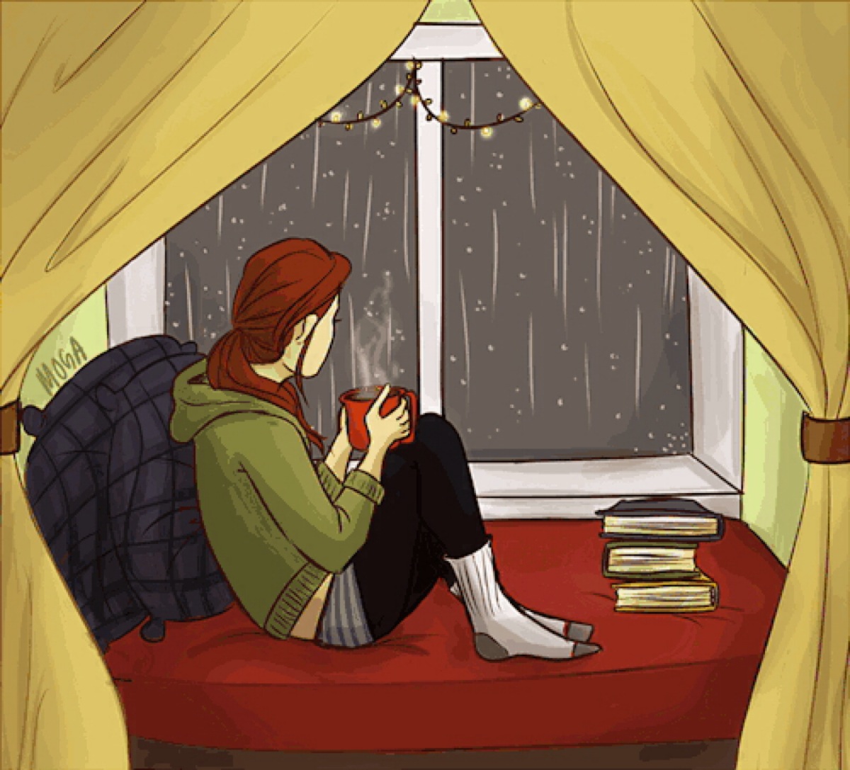 坐在窗前,喝一杯暖暖的花草,看着窗外绵绵的秋雨,思绪漫漫,一份属于