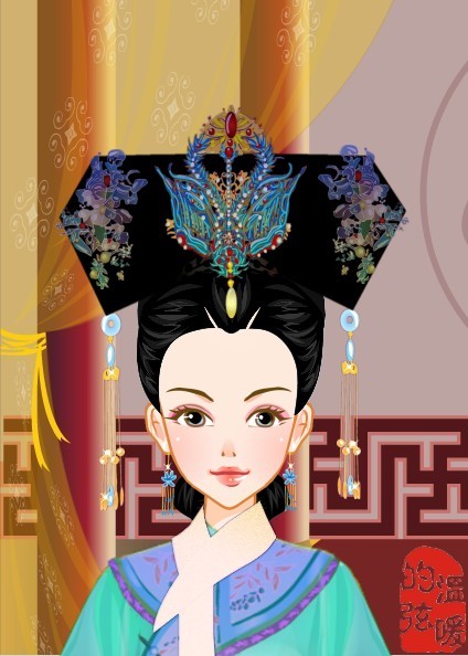 清朝宫廷女子发型头饰-堆糖,美好生活研究所