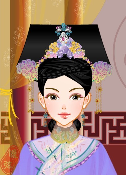 清朝宫廷女子发型头饰-堆糖,美好生活研究所
