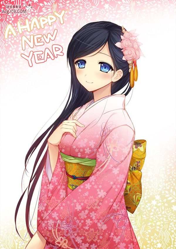 新年贺图,和服少女!