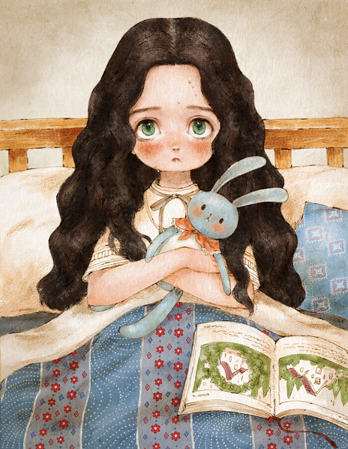 粤影汐转载森系列女生头像唯美绘画(一套