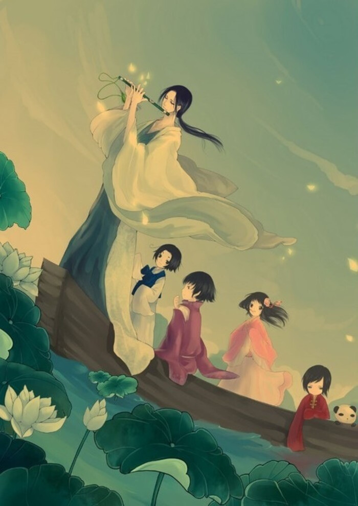 古风 插画 唯美 壁纸 少女 中国风 手绘