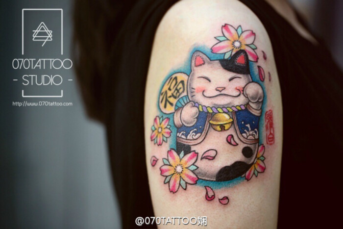 「joo tattoo share」纹身图案/招财猫