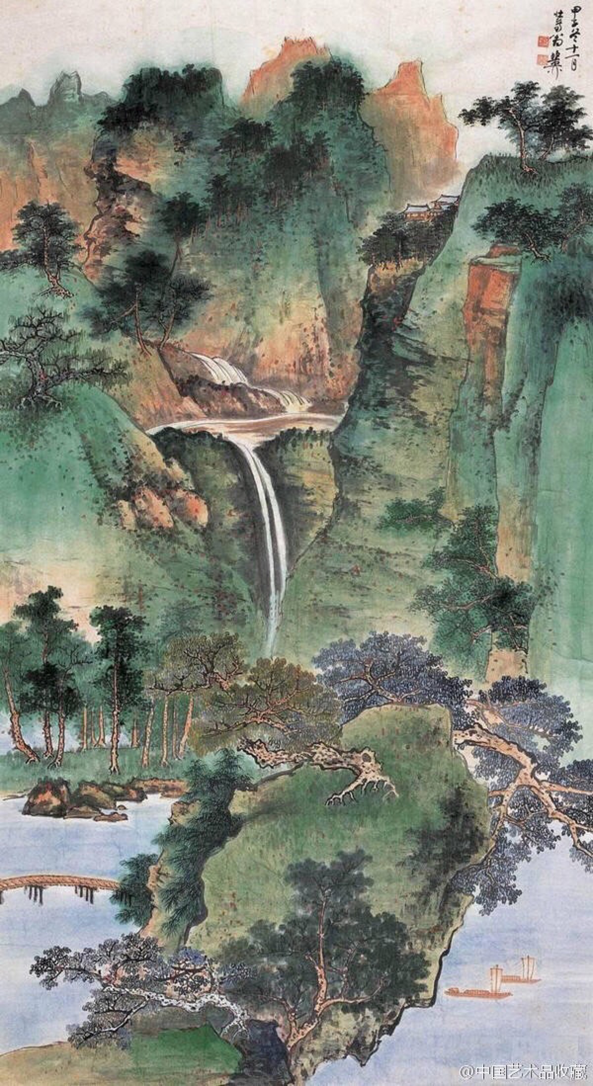 山水画 谢稚柳《山水图】谢稚柳的山水画一开始就力学北宋,从